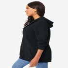 Plus Size Waffle Knit Zip Hoodie image number null